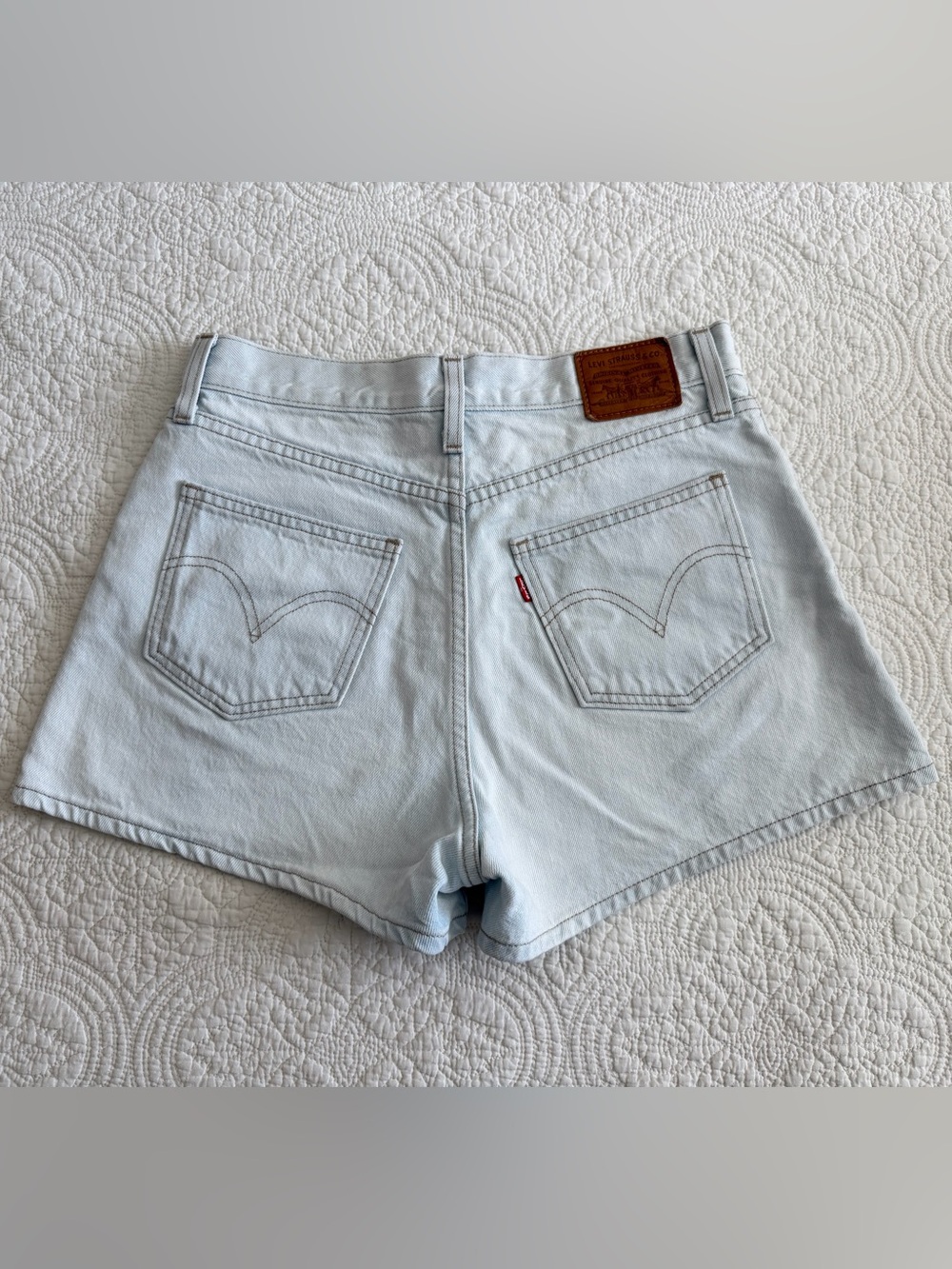 Levi's Premium Womens 28 Pale Blue Denim High-Waist Loose Shorts